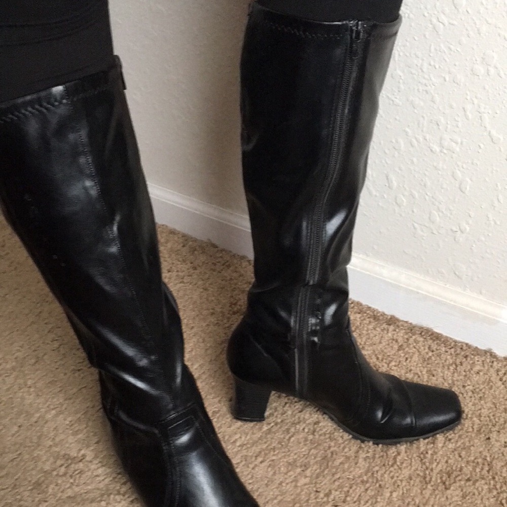 Black calf boots